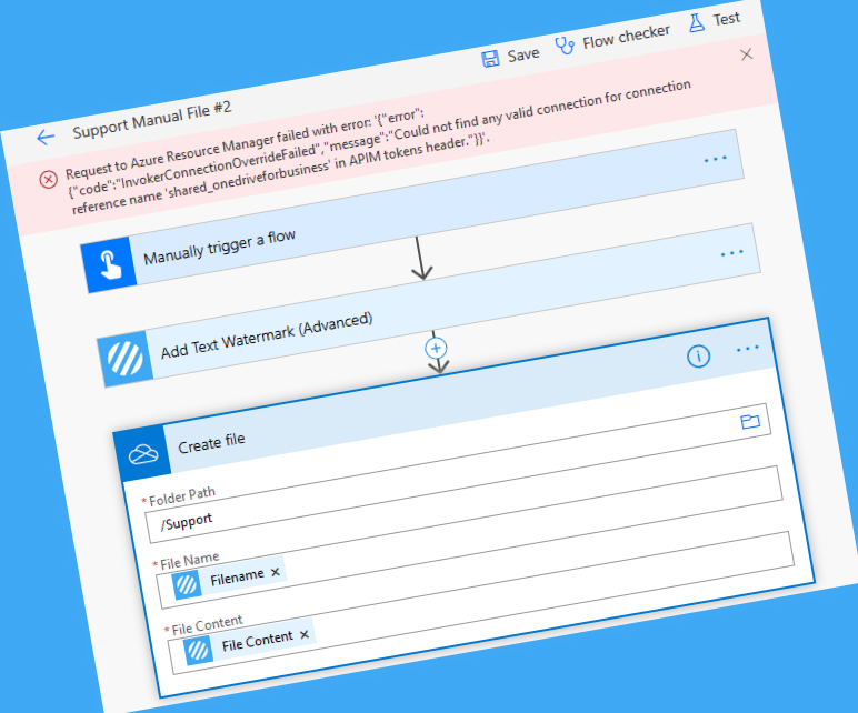 Fix the “Request to Azure Resource Manager failed with error:” in Power Automate