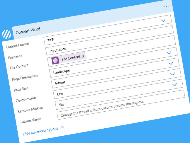Convert Microsoft Word Files in Power Automate
