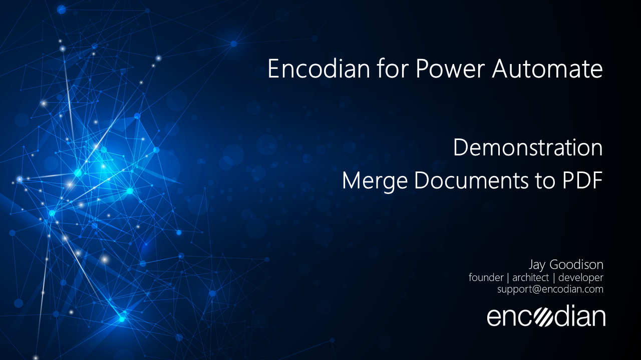 Merge Documents to PDF with Power Automate and Encodian